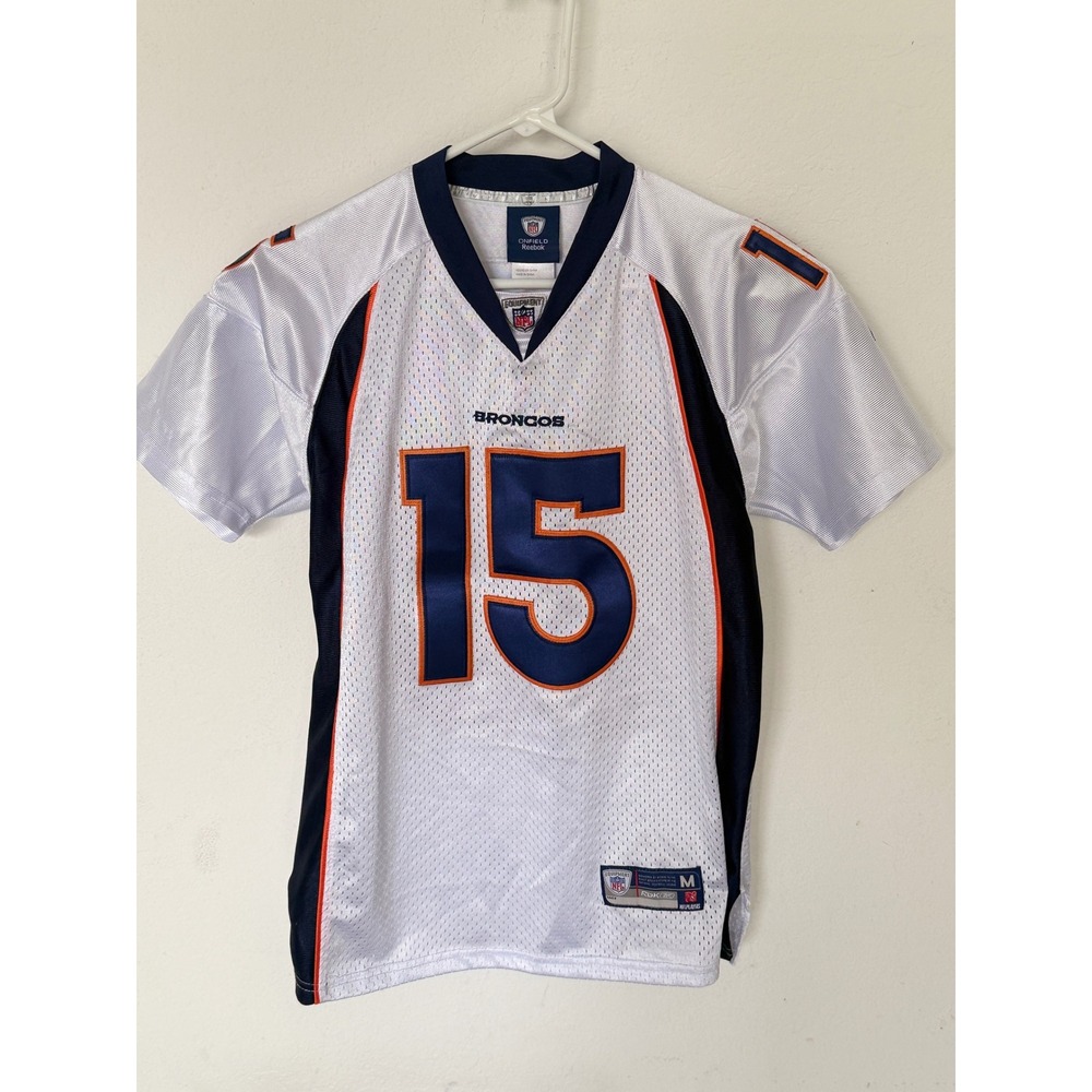 Reebok Denver Broncos Tim Tebow 15 Jersey Youth Medium White NFL Onfield